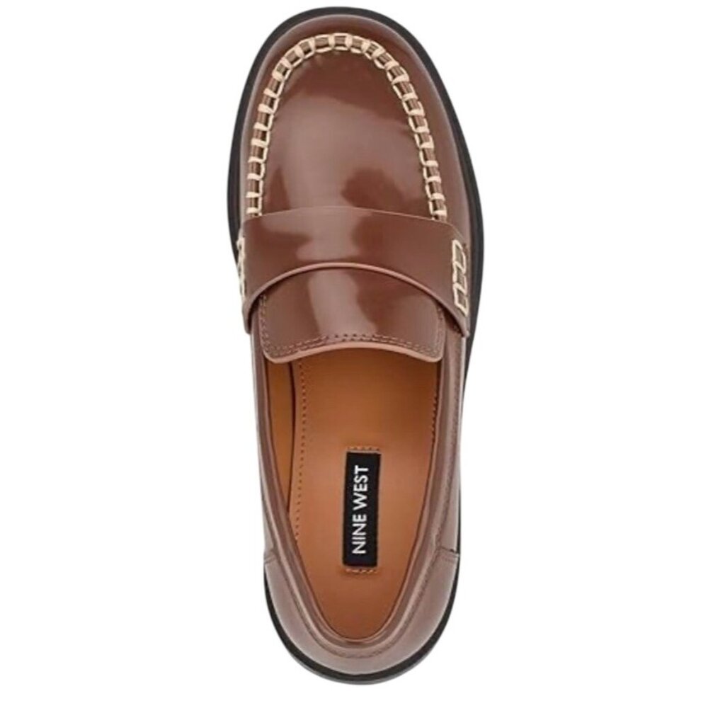 Nine West Women's 9M Kipla3 Casual Loafer Medium Brown 210 Stylish Round Toe NEW - Picture 7 of 16